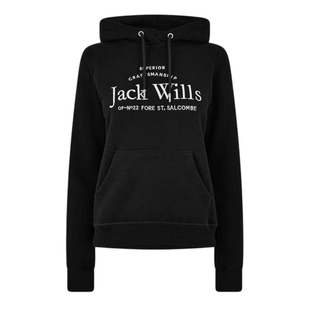 Jack Wills Womens/Ladies Graphic Logo Hoodie / Black